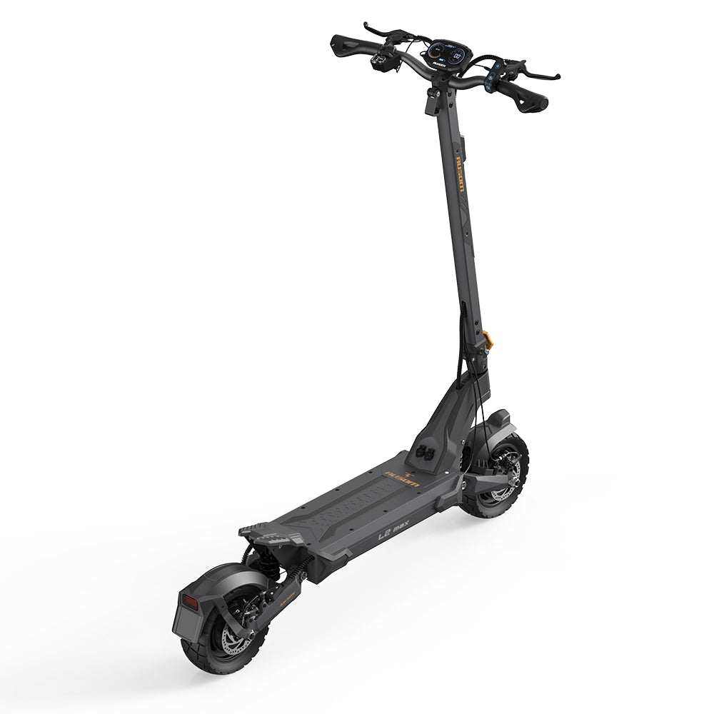 Ausom L2 Max dual motor electric scooter with 48V battery, 1000W*2 brushless motors, 56 miles range, 40 mph max speed, and 10x3 inch tubeless rubber tires