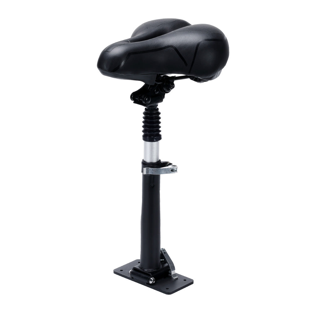Adjustable black seat post for Ausom GX1 Electric Scooter with padded saddle and metal mounting base