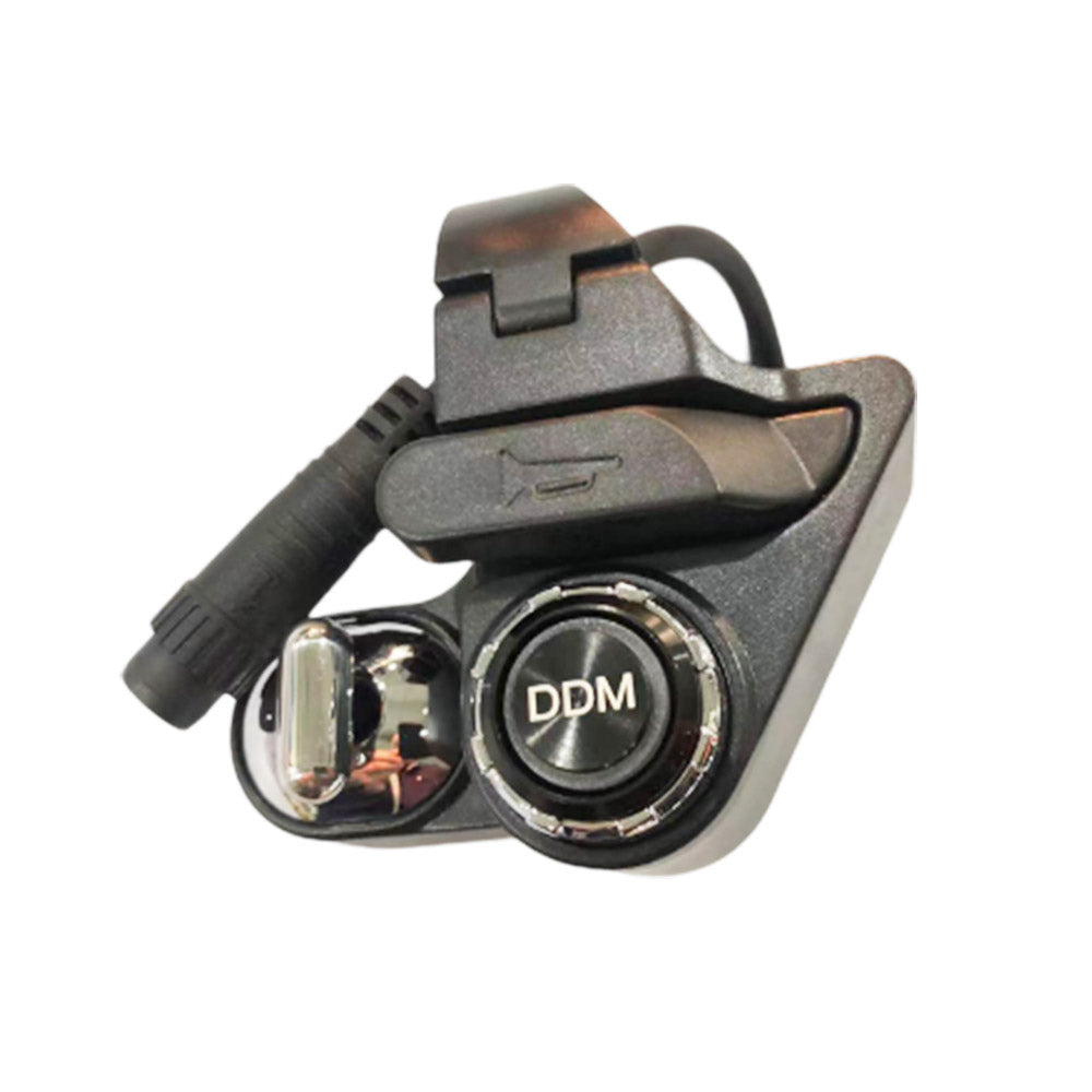Ausom DDM Switch black motorcycle handlebar control with buttons and connector cable