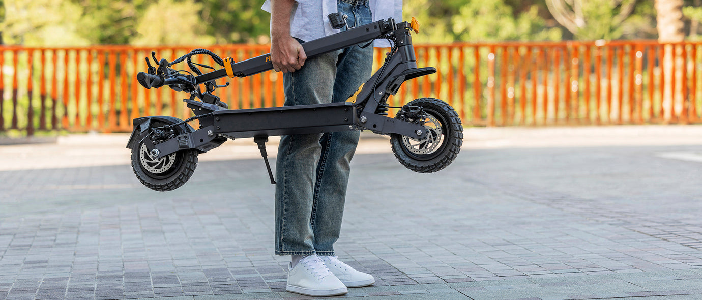 Ausom foldable electric scooter for adults with high-strength frame and long battery range