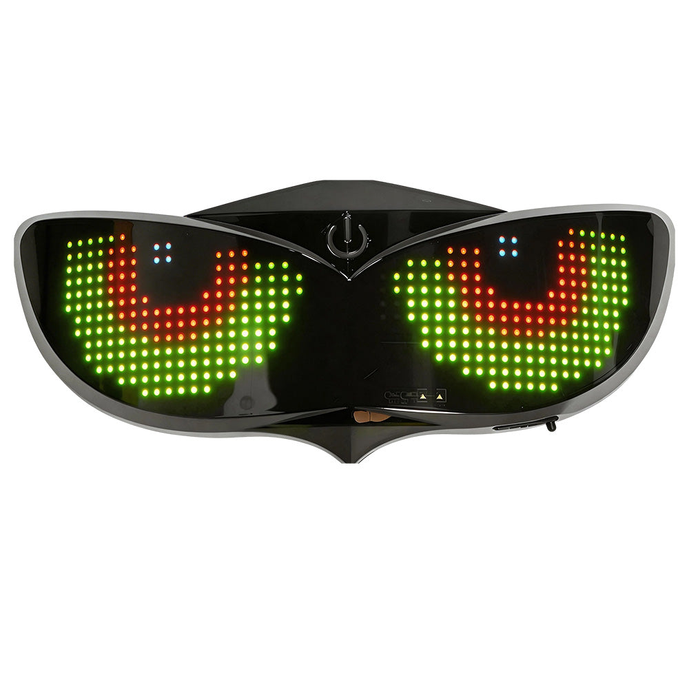 48x15 LED Pixel Helmet Display screen with Bluetooth App control for helmet customization.