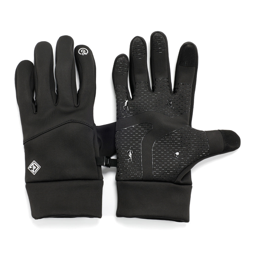 Ausom black winter cycling gloves with touchscreen index finger